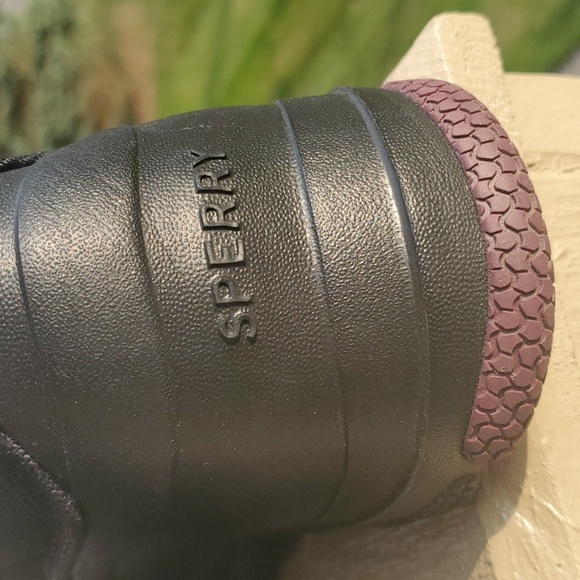 Sperry boots women's size 7 black duck flat zip zippered water resistant - Picture 7 of 12